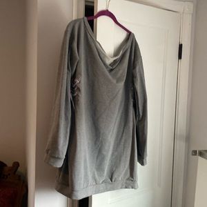 Grey off the shoulder corset dress